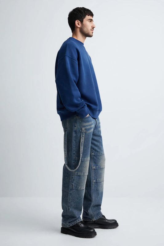 BLUE WORKWEAR MEN'S BAGGY CARGO JEAN'S